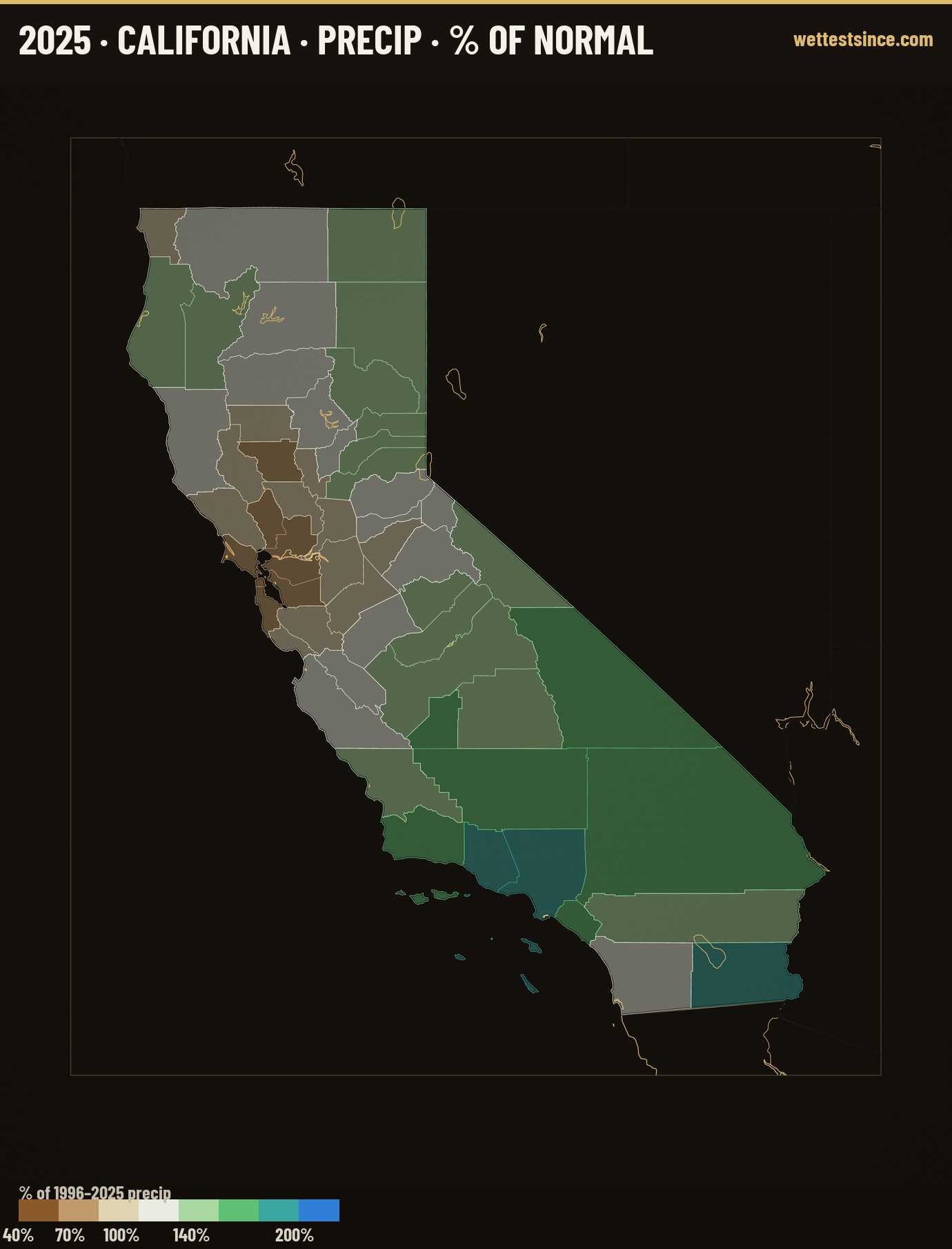 Where 2025 Ran Wet &amp; Dry