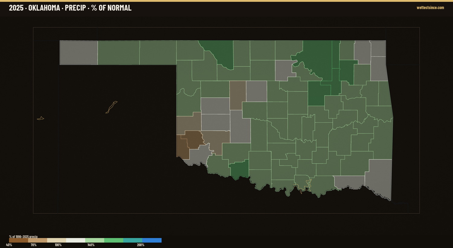 Where 2025 Ran Wet &amp; Dry